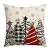 Gray Christmas Tree Christmas Throw Pillow Cover Linen Letter Print Holiday Decoration Living Room Sofa Cushion Cover Pillow