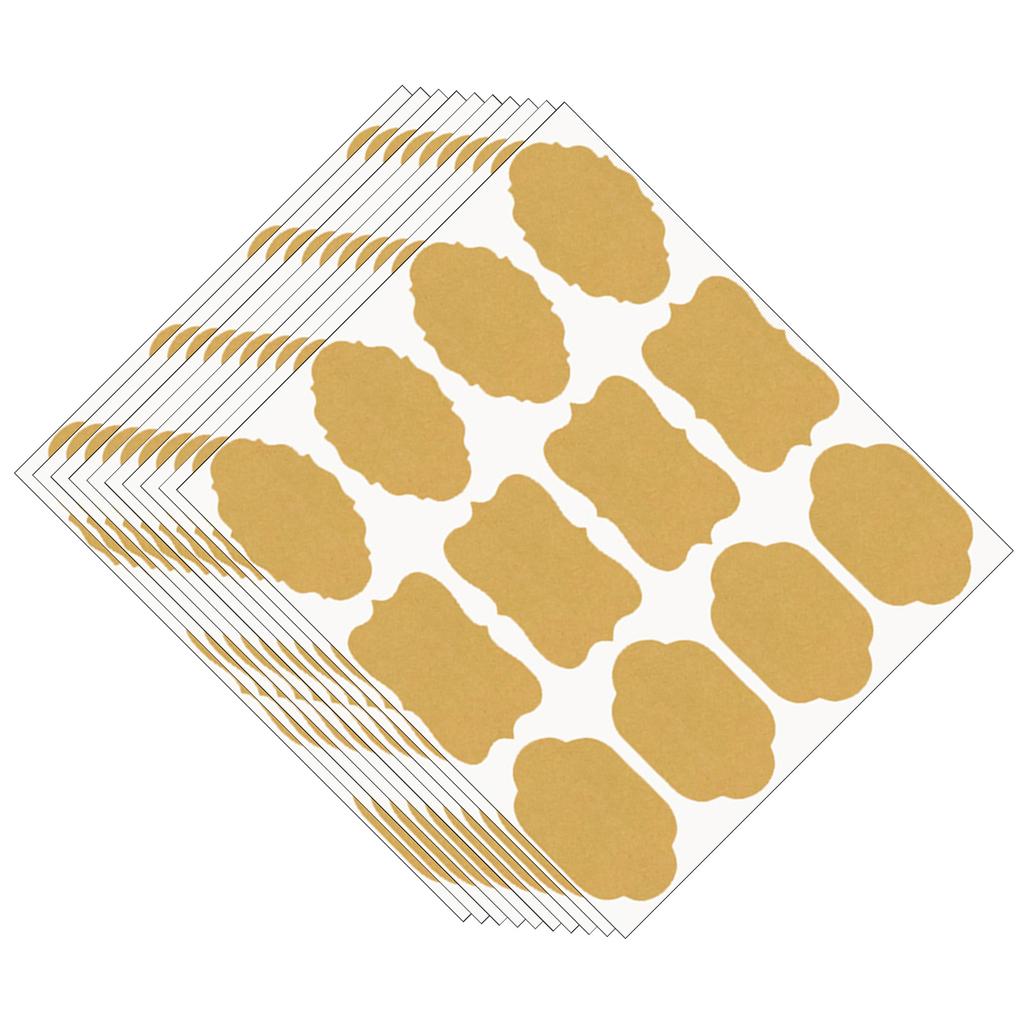 Išgalvotos formos kraft etiketės buteliams 120 vnt. Pagrindinės butelių etiketės konservavimui, laikymo dėžutei ir Kalėdų dovanų pakavimui