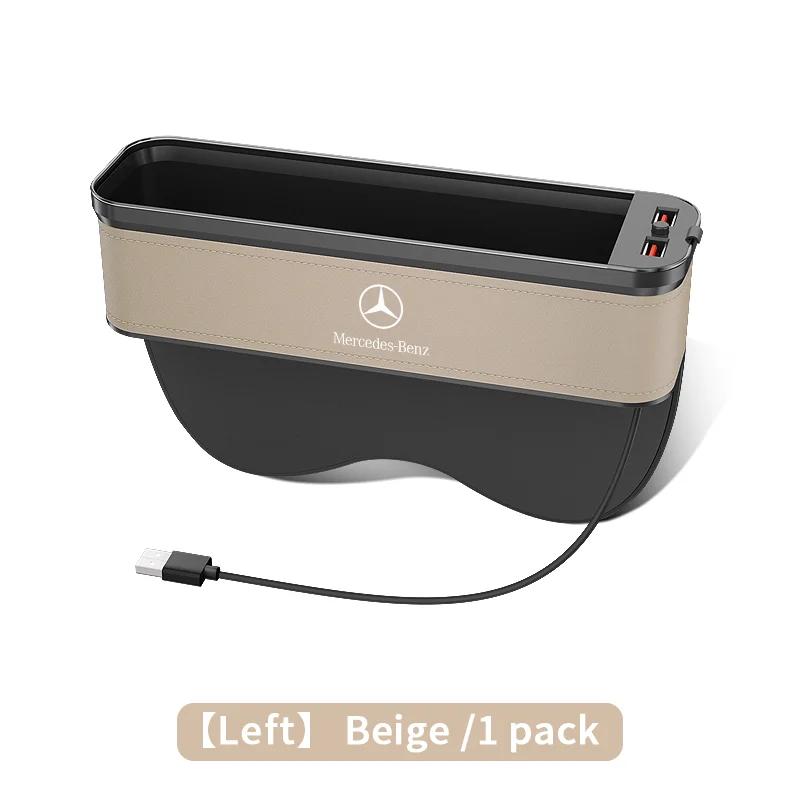 GLC GLB Für Mercedes-Benz A B C E V R-Klasse A45 C43 CLA GLA GLB GLC SLK SL Auto Sitzspalt-Organizer USB-Ladung Multifunktions-St