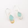 Aqua Chalcedony Gemstone 925 Sterling Silver Jewelry Handcrafted Earrings 1.5" EE-162-16