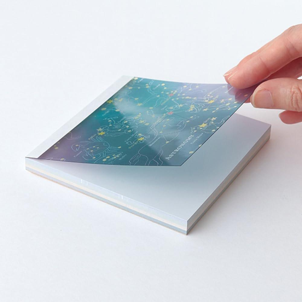 Green Flash STUDYHOLIC Square Memo Pad Astronomy Orion ST-161, Japanese Stationery Notepad, 100 Sheets (4 Designs X 25)