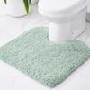 Alfombrilla de suelo para baño engrosada en forma de U, material de felpa, alfombrilla absorbente para bañera, alfombrilla antideslizante para pies, alfombra pequeña de baño, entrada