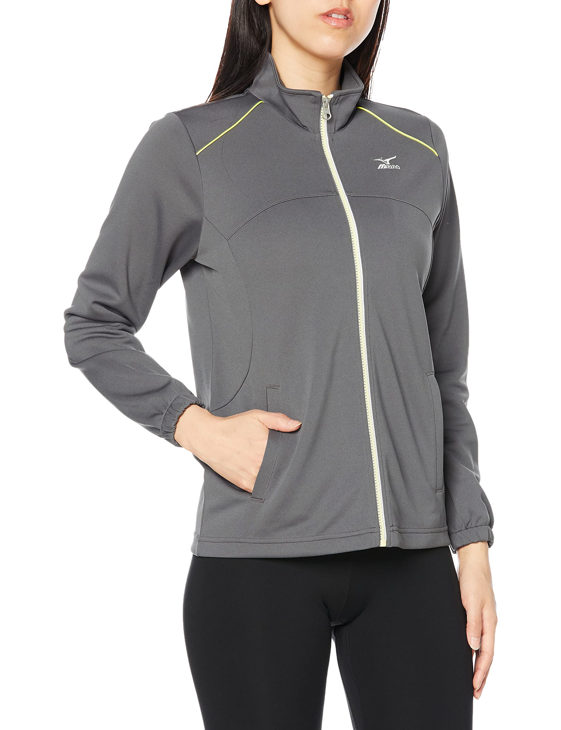 

Mizuno K2JC7010 Charcoal Size M Women s Warm-Up Jacket, Moisture-Wicking, Quick-Drying,