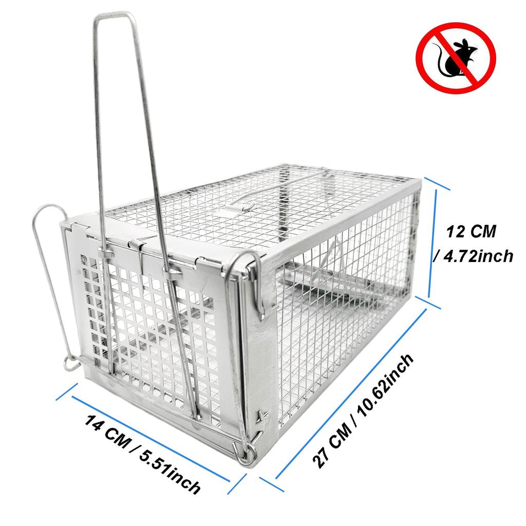 PIXESTT Humane Mouse Ideal for Catching Mice and Hamsters Friendly Small Humane Live Cages for Rats x x 1 Piece Trap, Alive, Animals, - 11.2" 5.5" 5"