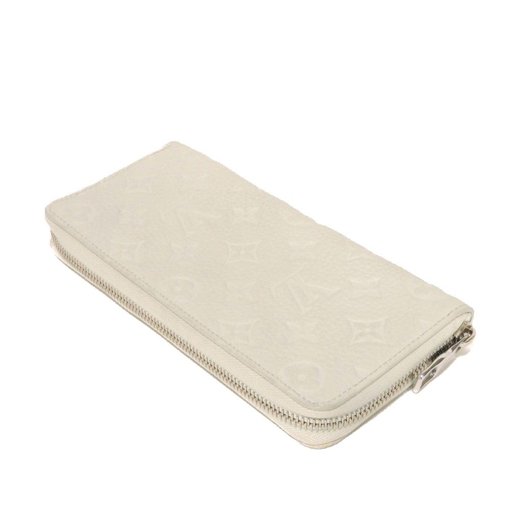 Used 12564 Zippy Wallet Vertical M82597 7940 LV Logo Zip Around RFID Monogram Taurillon Clemence Mineral Gray Men's