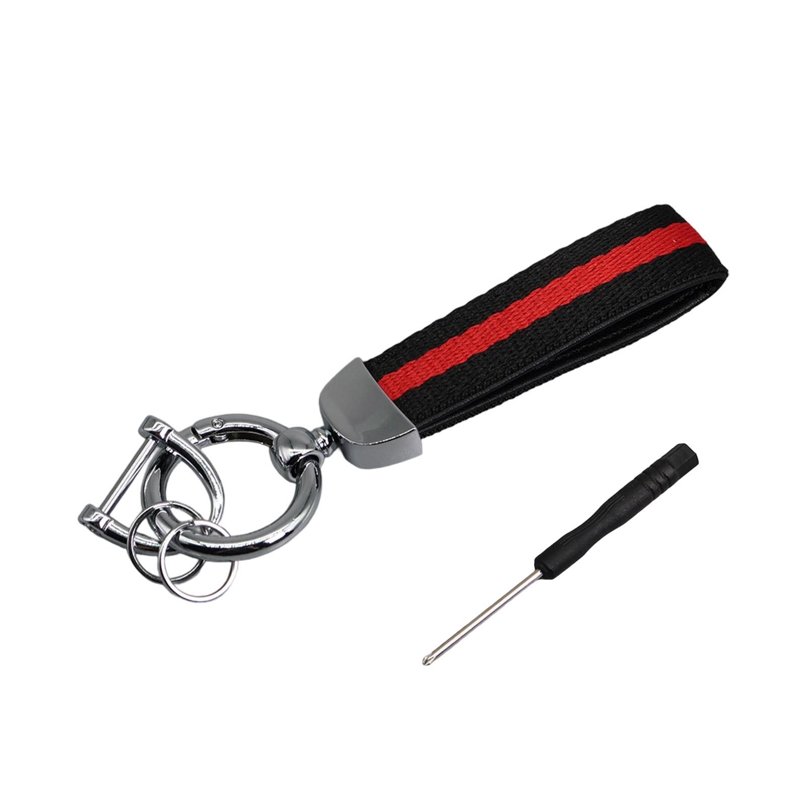 

Double Layer Striped Keychain with Ring Universal Fit for Car Keys and Home Keys Durable Multi Color Design 14