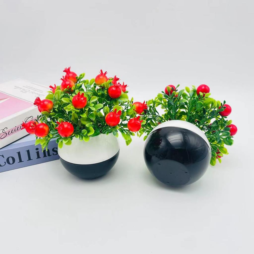 Chili Plastic Cherry Fruit Bonsai With Realistic Design Home Event Decoration