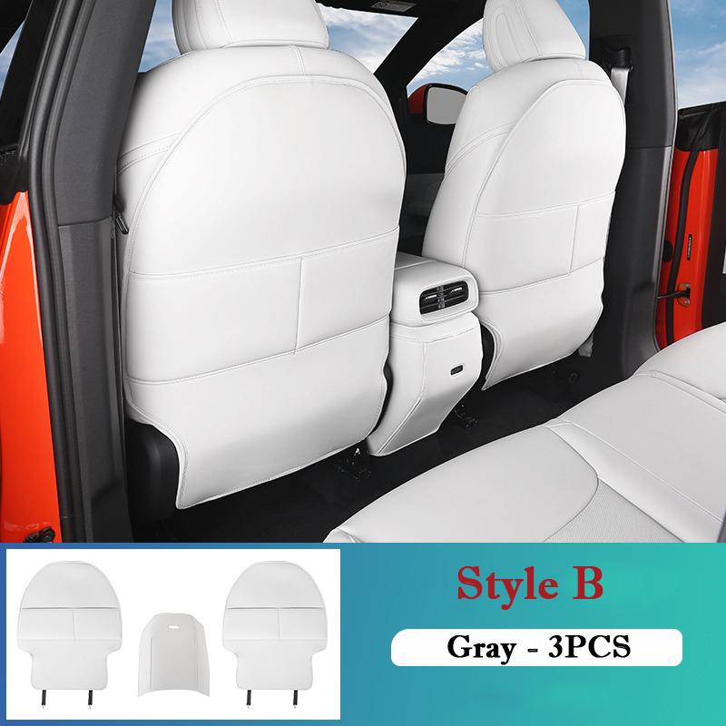 For Xpeng G6 2024 Leather Seat Back Kick Protector Waterproof Armrest Box Anti Kick Pad Seat Cover with Storage Bag