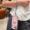 Cute Cartoon Bowknots Print Leather Lanyard Case For iPhone 18 Pro Max 17 16 15 14 13 Pro Max Luxury Hybrid TPU+PU Anti-skid Soft Phone Cover