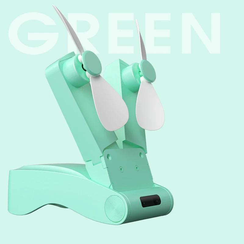 

Новые вентиляторы с двойной головкой, бесшумный ручной маленький вентилятор, портативный креативный мини-трехскоростной регулируемый сплошной цвет, складной вентилятор с зарядкой через USB