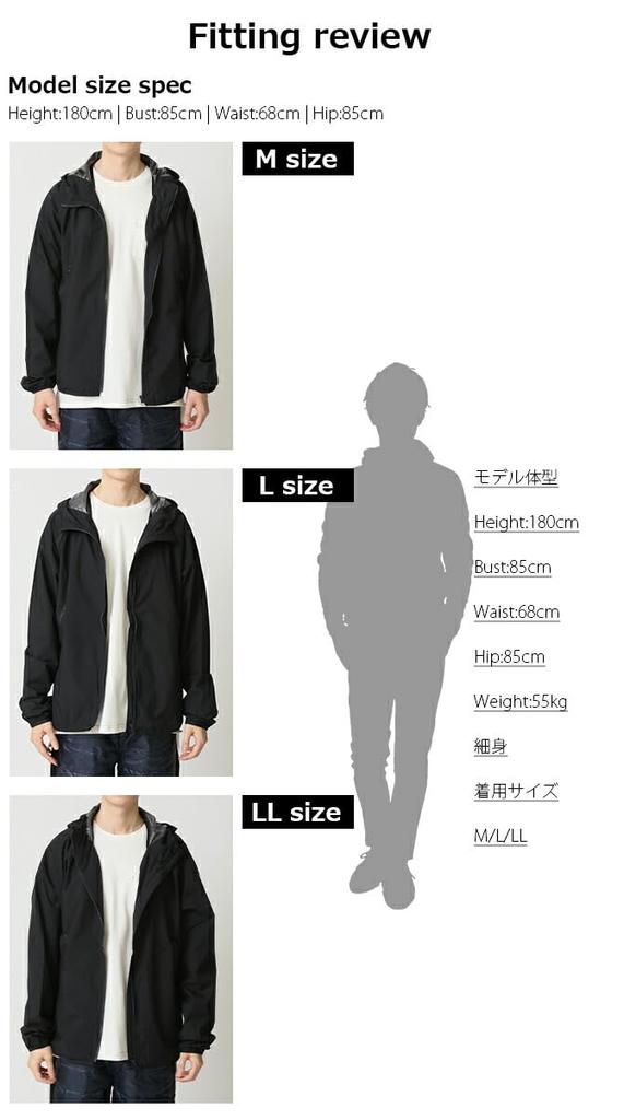 Windbreaker Mountain Light Size M [Arcade] Men's Parka, Packable, Water-Repellent, Lightweight, Stretch, Jacket, 41/Black