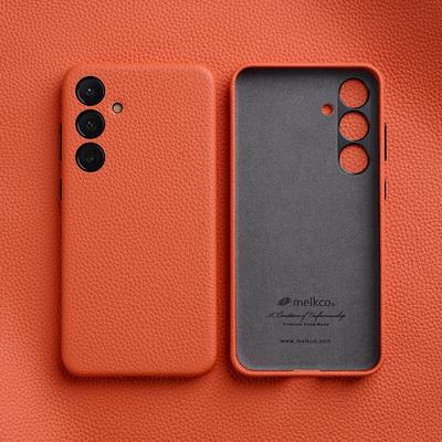 MELKCO Pro Samsung Galaxy S24+ Pouzdro Pravá hovězí kůže+PC Ochranný kryt na telefon proti pádu
