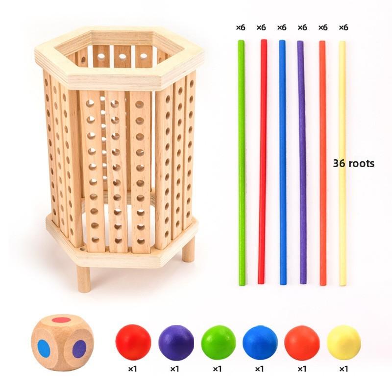 Wooden Stick Montessori Puzzle Toy For Kids Educational Game Board Fun Activity