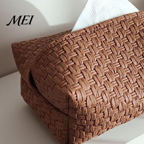 Convenient Tissue Holder for Car Foldable PU Leather Box, Multi-Purpose Desktop Storage Organizer, Travel Portable Case Simple Style Napkin