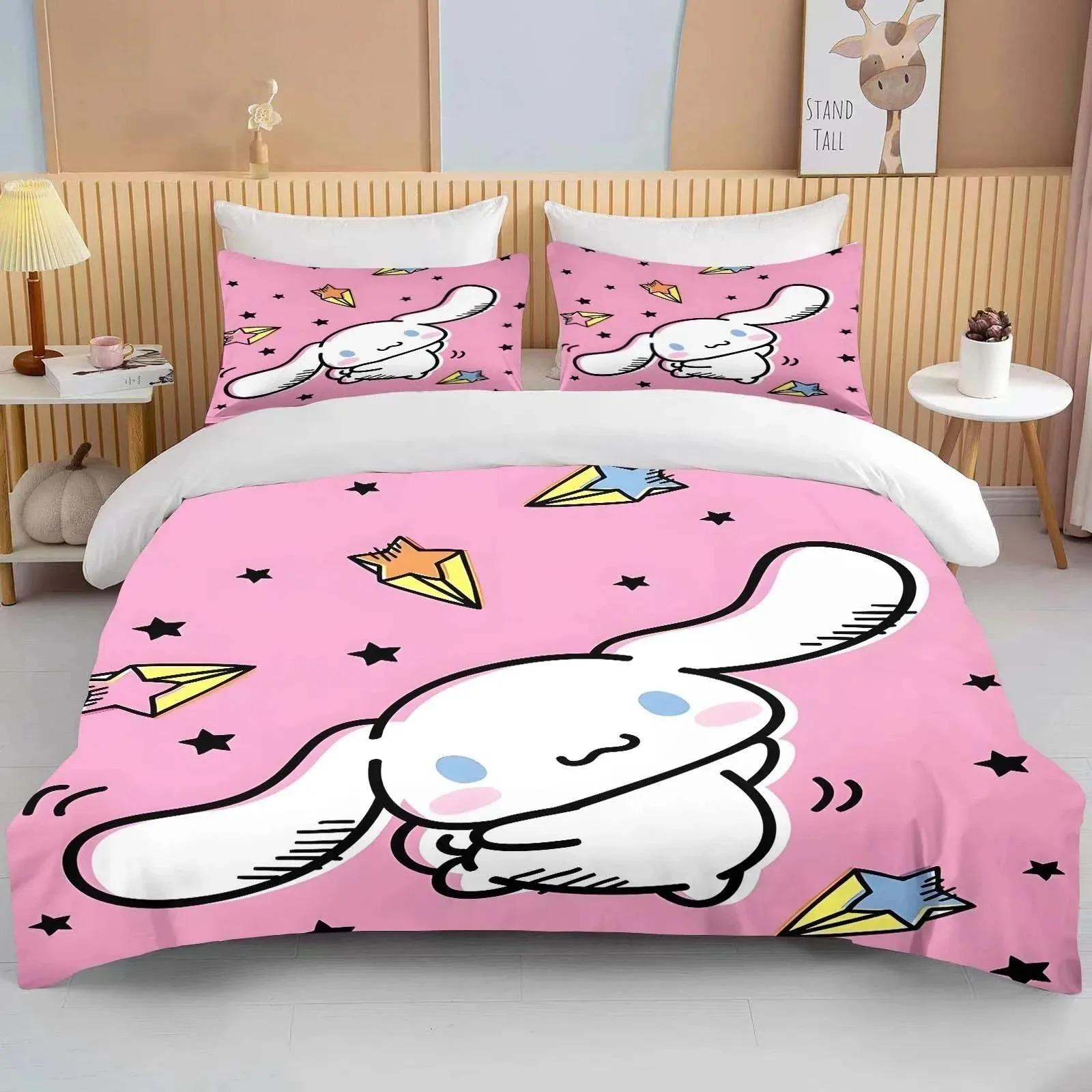 

Каваї Sanrio Cinnamoroll Принтований Постільний Комплект Підковдра 1 Підковдра 2 Наволочки Постільний Комплект для Дорослих та Дітей Розкішний Подарунок 90x200