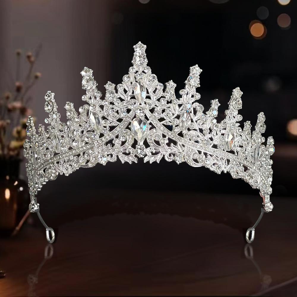 Bride Crown Wedding Dress  Party Crown Birthday Performance Carnival  Crystal Hair Accessory