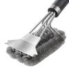 1Pcs Stainless Steel Bristle Cleaner Brush with Deluxe Handle BBQ Tool Grill Brush and Scraper