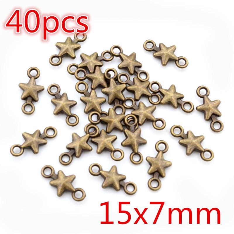 New Fashion Antique Silver Plated Bronze Stars Chrams Metal Alloy Pendant Charms for DIY Neckalce Jewelry Making Findings