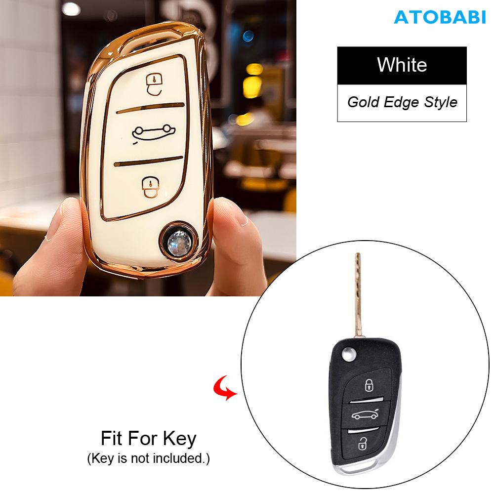 Tpu Car Key Case Remote Fobs Cover Keychain Holder Auto Accessory For Citroen Ds4 C4 C-Elysee Peugeot 207 307 308
