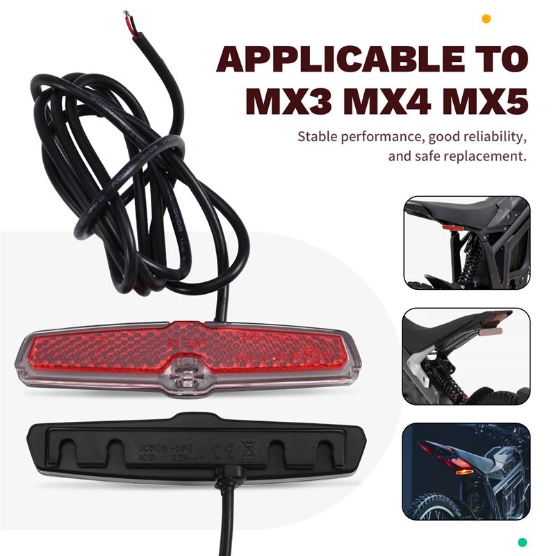 NEW-Electric Bike Scooter Motorcycle Waterproof Rear Reflector Tail Light Lamp Taillight For Talaria Sting MX3 MX4 MX5