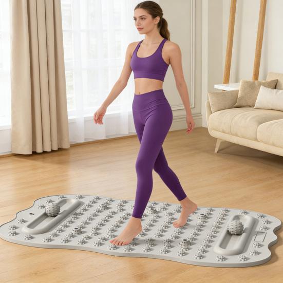 Yousheng Foot Massager Mat with Dual Balls Feet Pain Relief Pressure Point Pad Foot Relaxation Reflexology Pad Non-slip Anti-fatigue Walk Stone