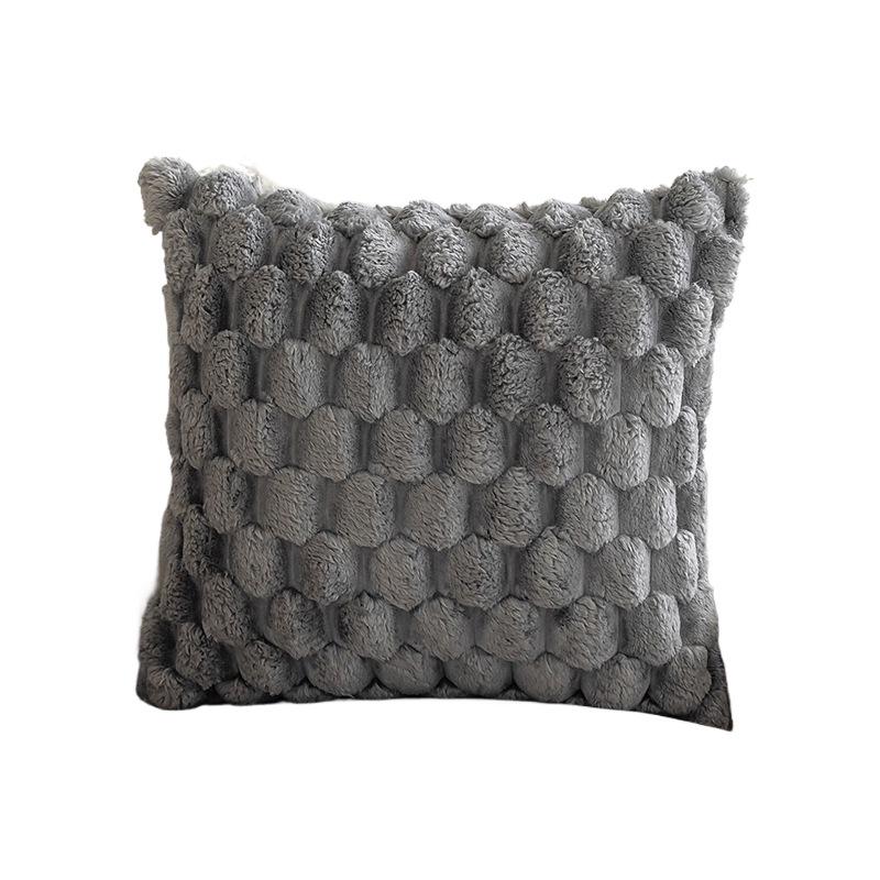 Velvet Three-Dimensional Turtle Back Pillowcase - Solid Color 