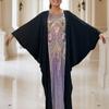 Übergröße Boho Kaftan Kleid, Damen Übergröße Maxi Cover Up Kleid
