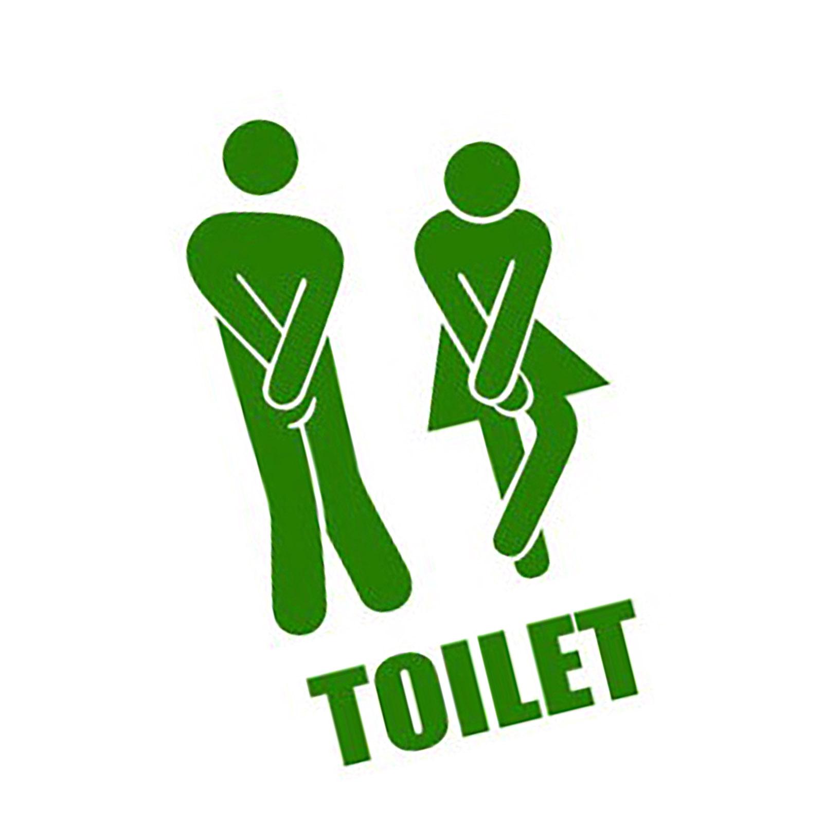 

Долговечный самоклеящийся знак для туалета, мужской и женский туалет, наклейка для двери ванной комнаты, стильный и простой в установке зелёный