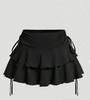 European Y2K Low-Waist Pleated Sports Skirt with Lace-up Design