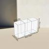 1pc Three-Compartment Transparent Cosmetic Acrylic Storage Box, Pen Holder, Makeup Brush Organizer, Creative Desktop