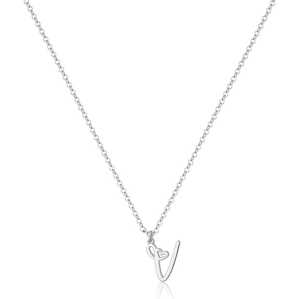 Stainless Steel Luxury Letter Necklace - Women's Stylish Clavicle Chain
