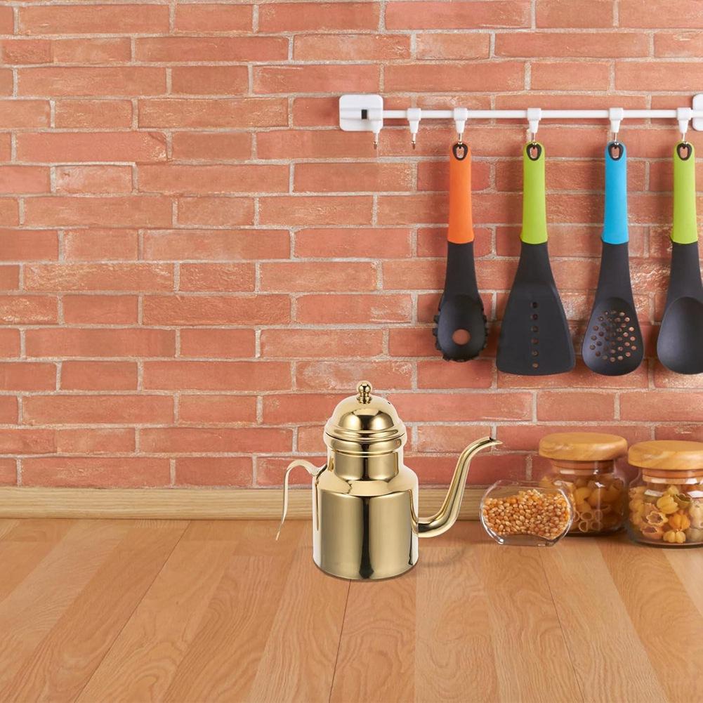 B97A-Stainless Steel Oil Bottle, 18Oz Olive Oil Dispenser, Olive Oil Bottle With Drip Free Spout, Oil Dispenser