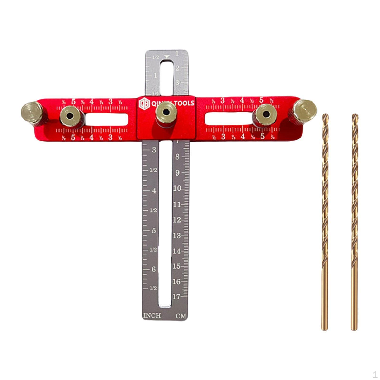 

Cabinet Hardware Jig Handle Template Tool Drill Guide Punch Locator for Pulls червоний