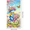 Spring Easter Door Cover 71x35 Inch Welcome Spring Door Banner Easter Bunny Door Decorative Colorful Flower Basket Rabbit Background for Spring