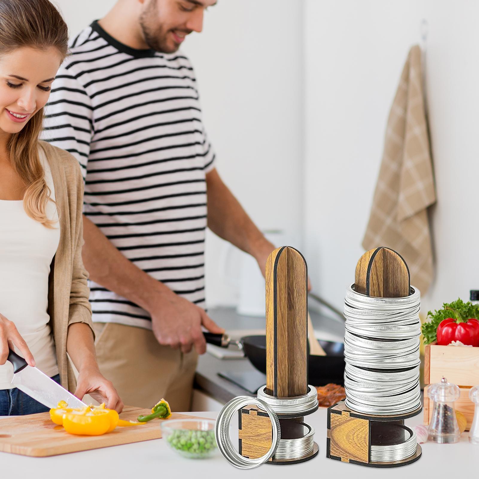 Canning Lid Holder Rack 2 Pieces Wood Canning Lid Storage Rack Can Ring Organizer For Pantry Organization Home Canners Jam China Mainland