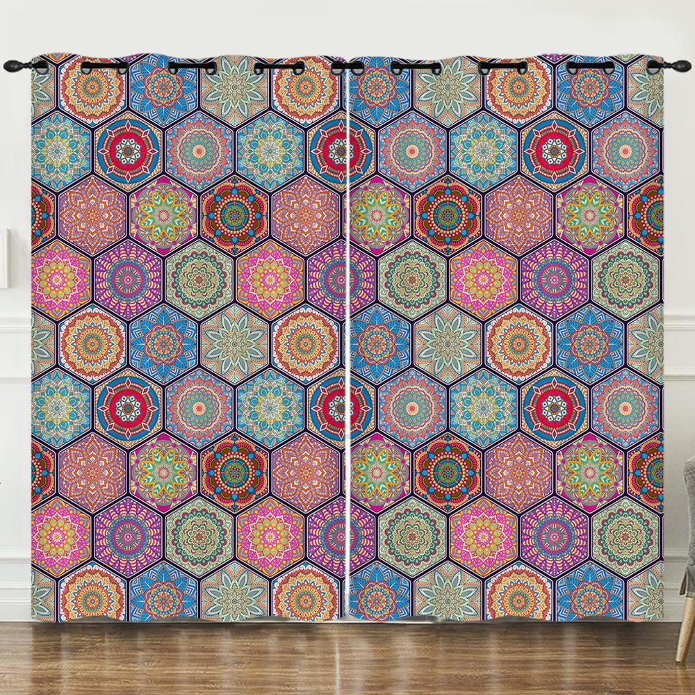 Perdele Perdele Boeme Perdele Blackout cu Imprimare Digitală Dormitor Fără Găurire