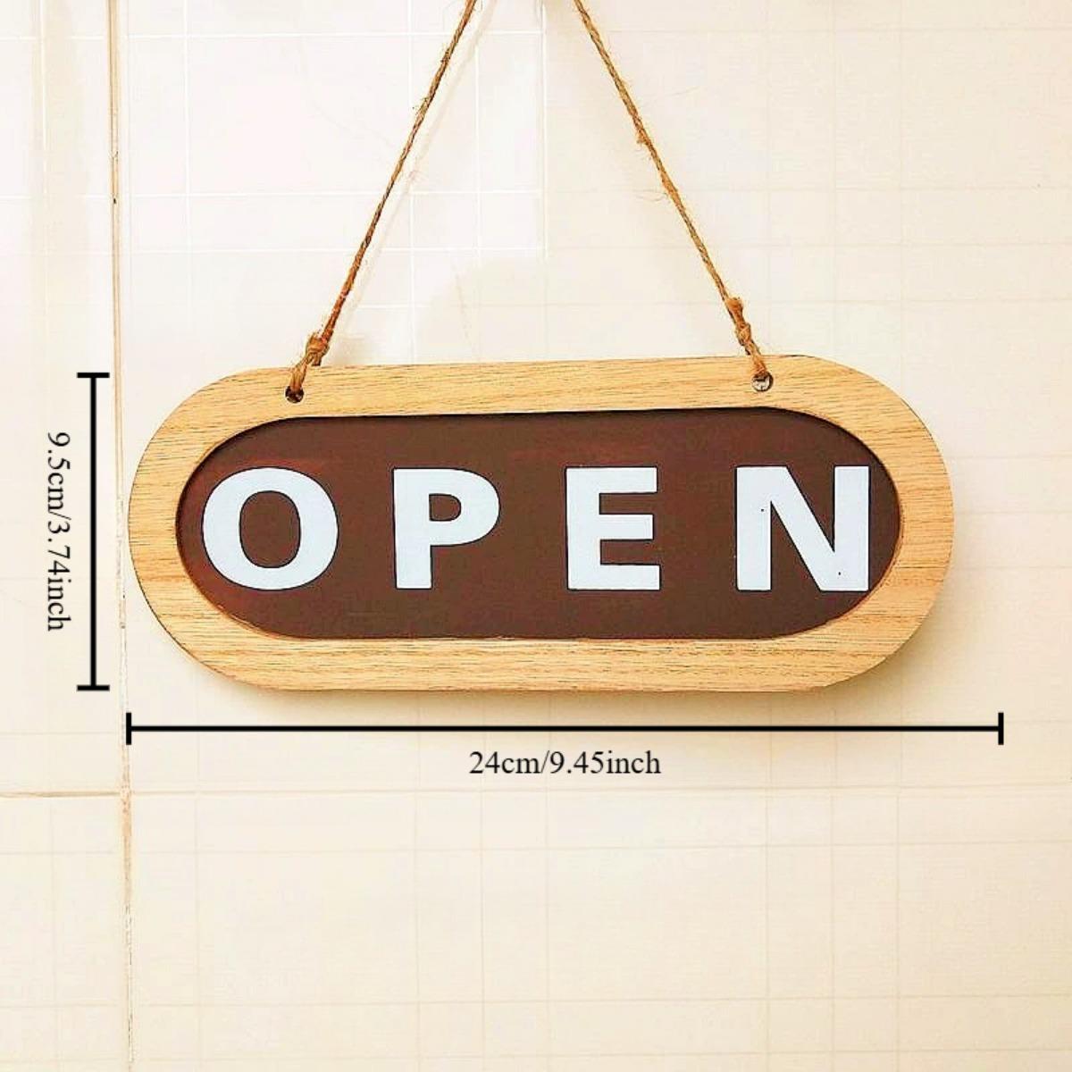 

Двусторонняя деревянная открытая табличка для бизнеса Декоративная дверная табличка Практичный индикатор статуса магазина естественный