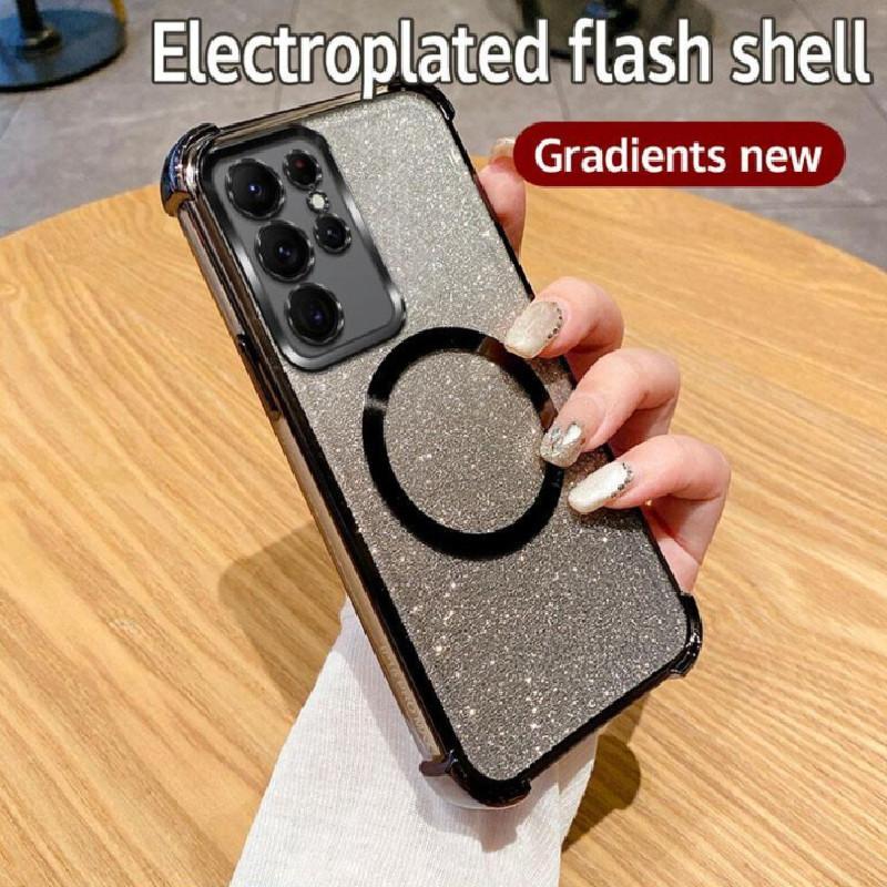 Galaxy Samsung For A06 Gradient Color Clear Shockproof Magnetic Ring Phone Case