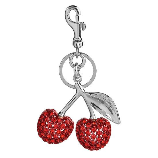 Sleutelhanger Hanger Strass Ingelegd Kersenvorm Sleutelhanger met Legering Kreeftsluiting Tas Hanger Lichtgewicht Rugzak Accessoire