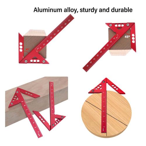 ViaGasaFamido Center Finder, Center Gauge, 45 Square, Square, Right Angle Ruler, 45 Degree Ruler, Right Angle Clamp, Carpenter's Marking Tool, Alumin