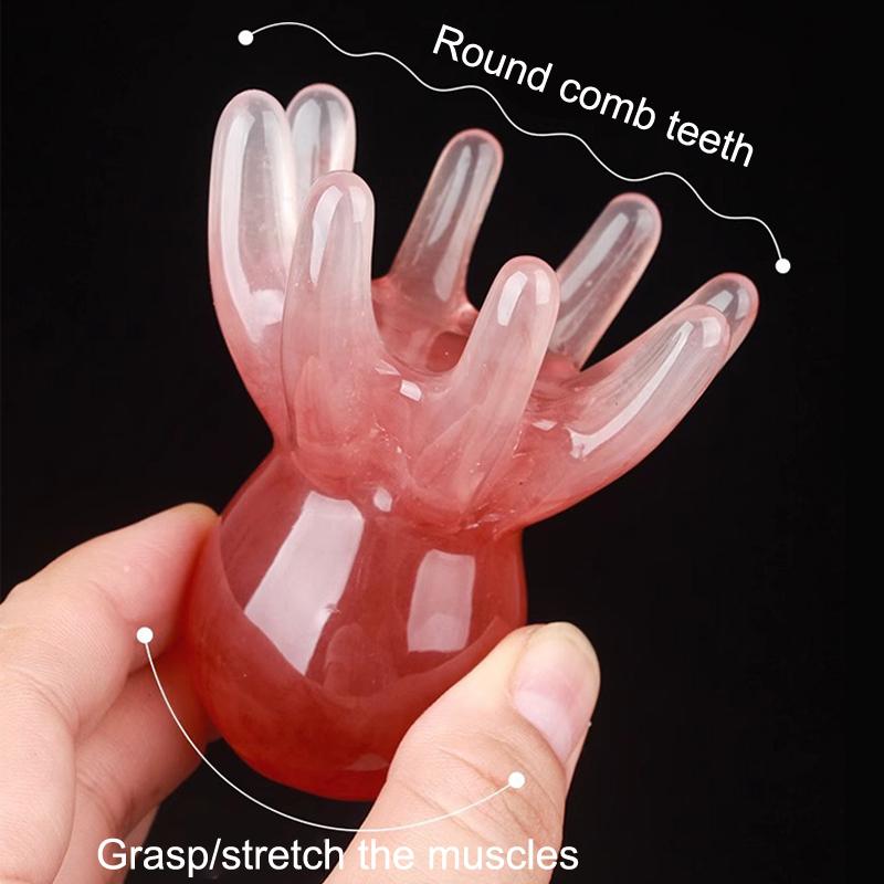 Resin Octopus Comb Head Massager Meridian Scraping Scalp Massage Brush Acupuncture SPA Gua Sha Health Massage Tool