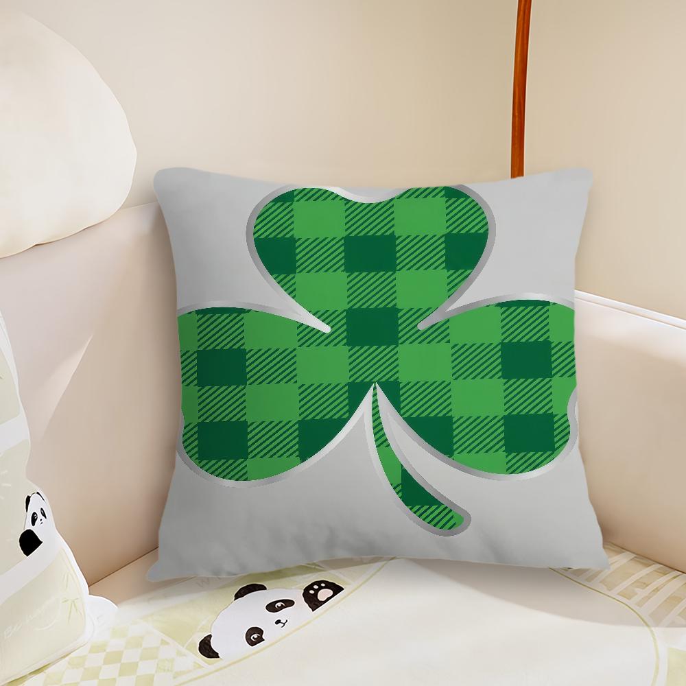 fashion modern StPatricks Day green cushion cover Plush Fabric Soft Double Sided Print Sofa Cushion Cover Throw Pillow Covers