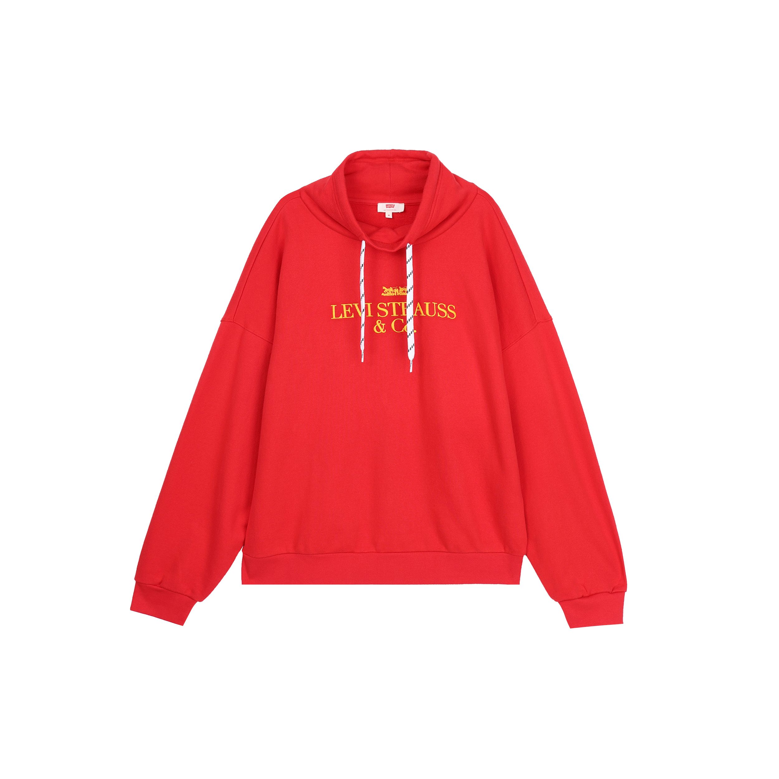 

Толстовка женская Levis однотонная свободная повседневная со стойкой и длинными рукавами красная 77372-0000 XS