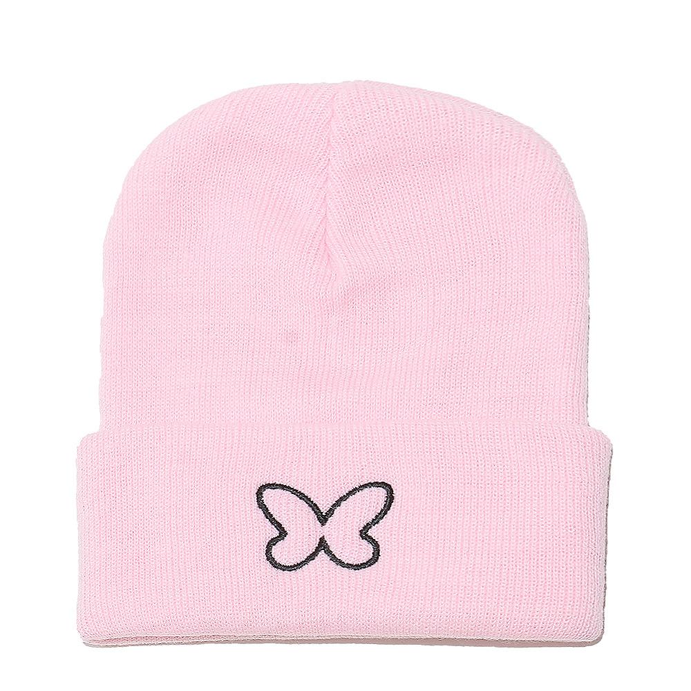 ins Japanese and Korean version wool hat women's autumn and winter new pullover hat student cute warm knitted hat butterfly cold hat