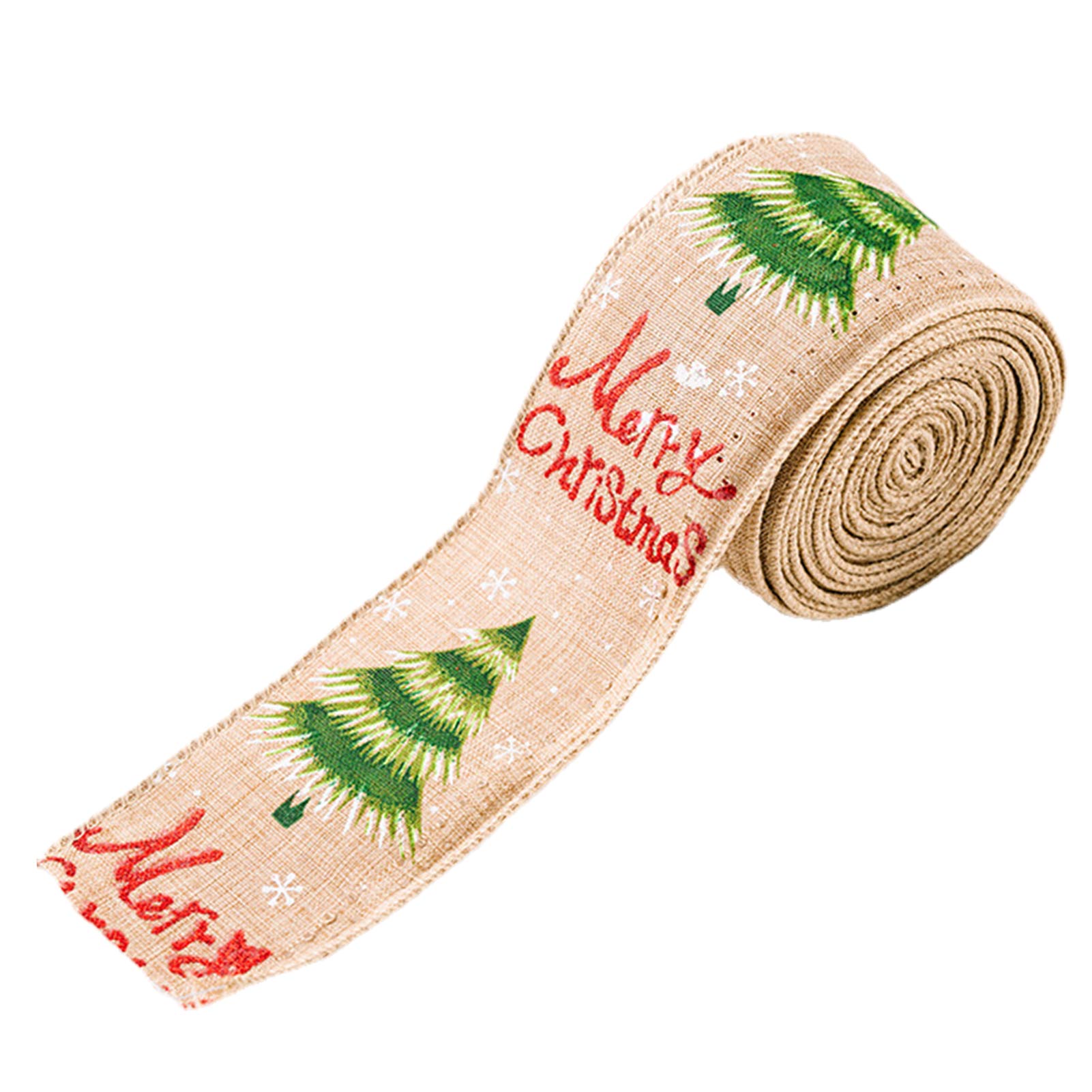 Christmas Packaging Ribbon Christmas Wired Ribbon Burlap Wired Ribbon Weave Ribbon Rustic Ribbon Holiday Ribbon For Wreaths Big