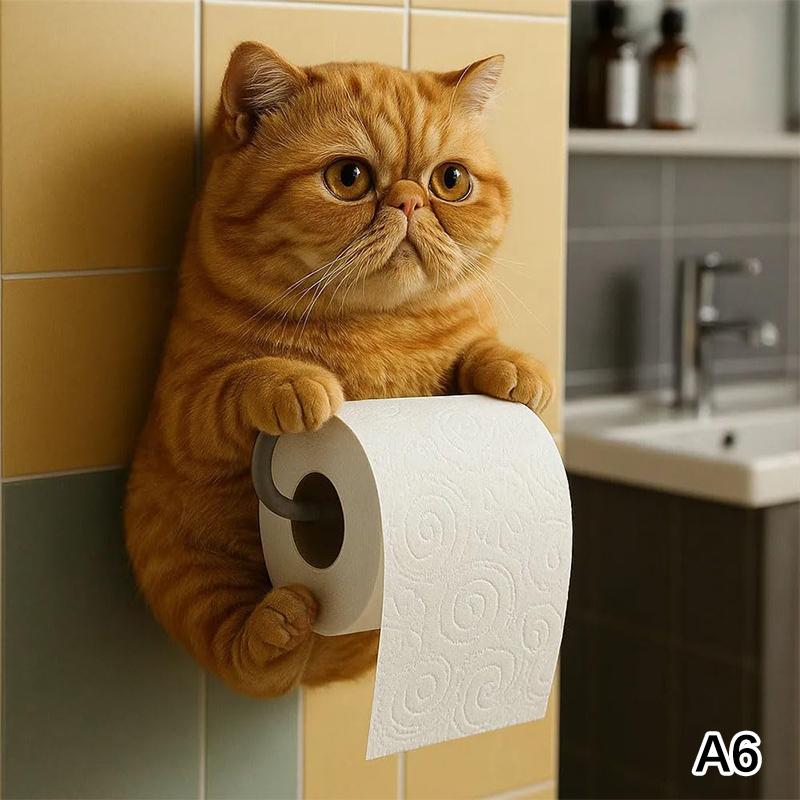 Dog Toilet Paper Holder Wall Mount Resin Shark Roll Paper Organizer Bathroom Kitchen Paper Towel Tissue Dispenser Decoration