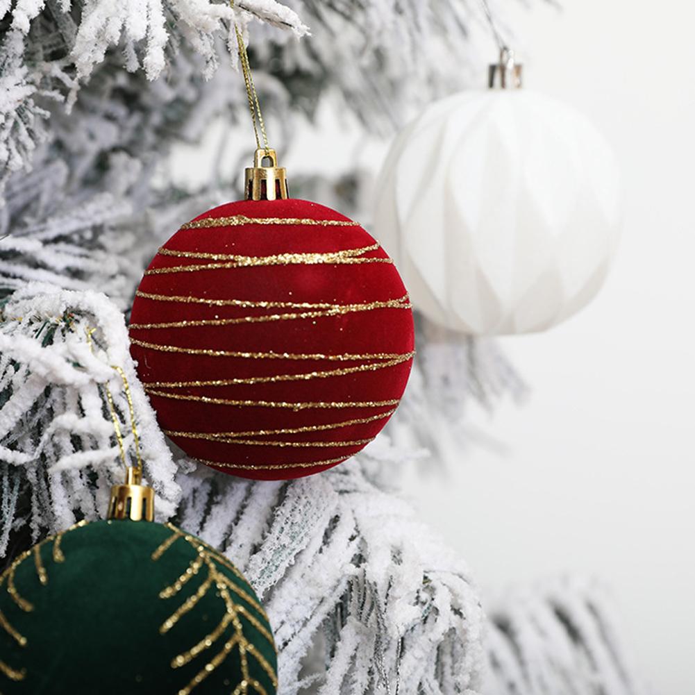For Wedding Ceremonies Wine Red Green Ornaments Festive Tree Decor Holiday Decoration Ornaments Reusable Holiday Balls