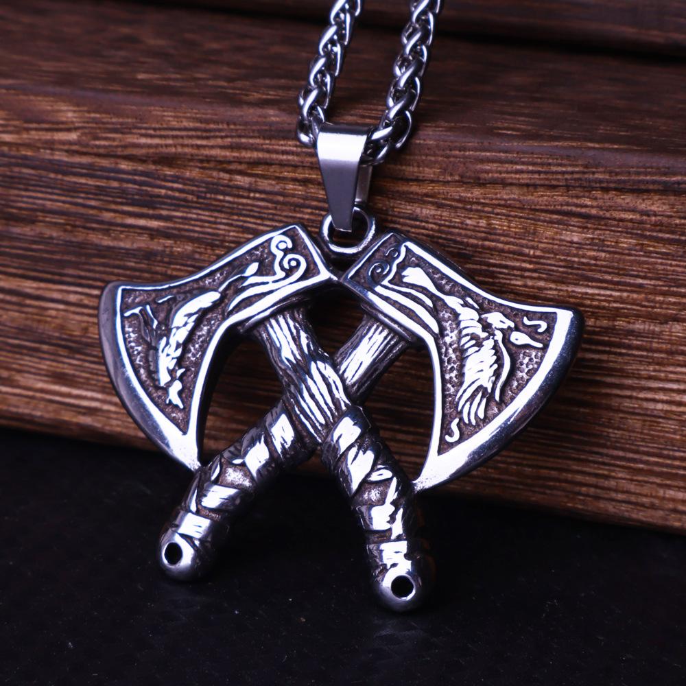 

Панк Хип-хоп Тренд Студенческое Титановая сталь Ожерелье Викинги Якорь Аксессуары Парная Подвеска 50cm