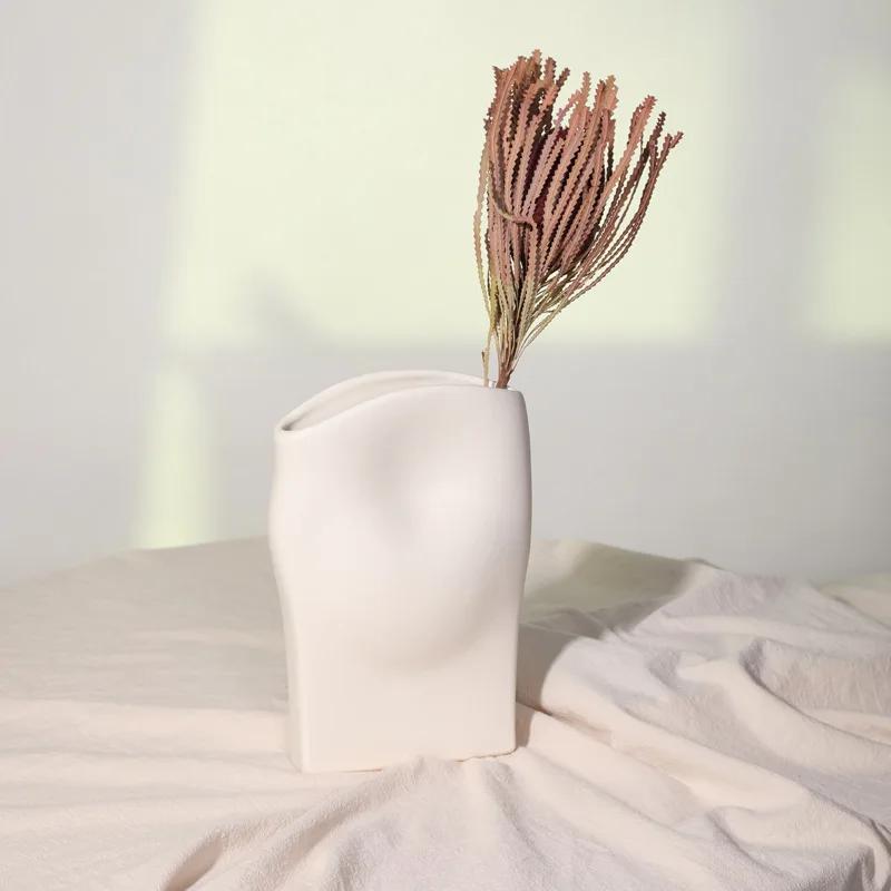Ceramic Vase The Wrinkles Are Irregular. Flower Vase Flower Arrangement Accessories Terrarium Room Decoration Accessories