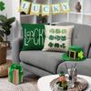 Double-Sided Printed Pillowcase Living Room Sofa Chair Decor Buffalo Plaid Lucky Clover Hat St Patricks Day Throw Pillow Covers